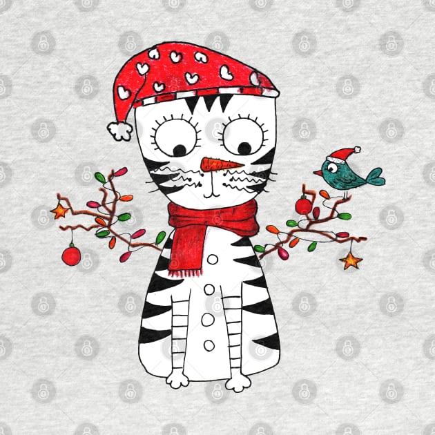Yuna Cat | The Jolly Christmas Snow Feline by MiracelArt